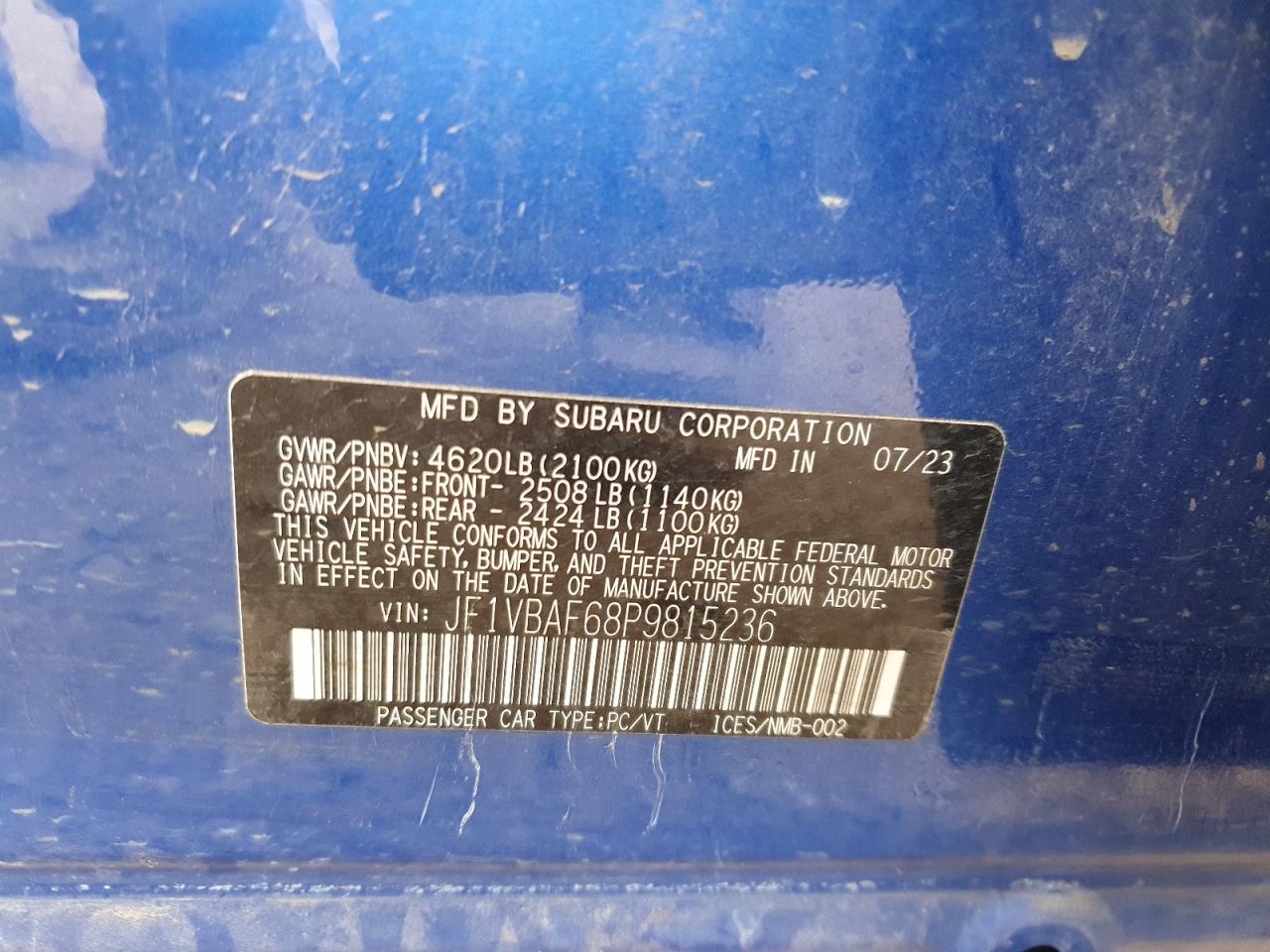 2023 SUBARU WRX PREMIUM photo 23