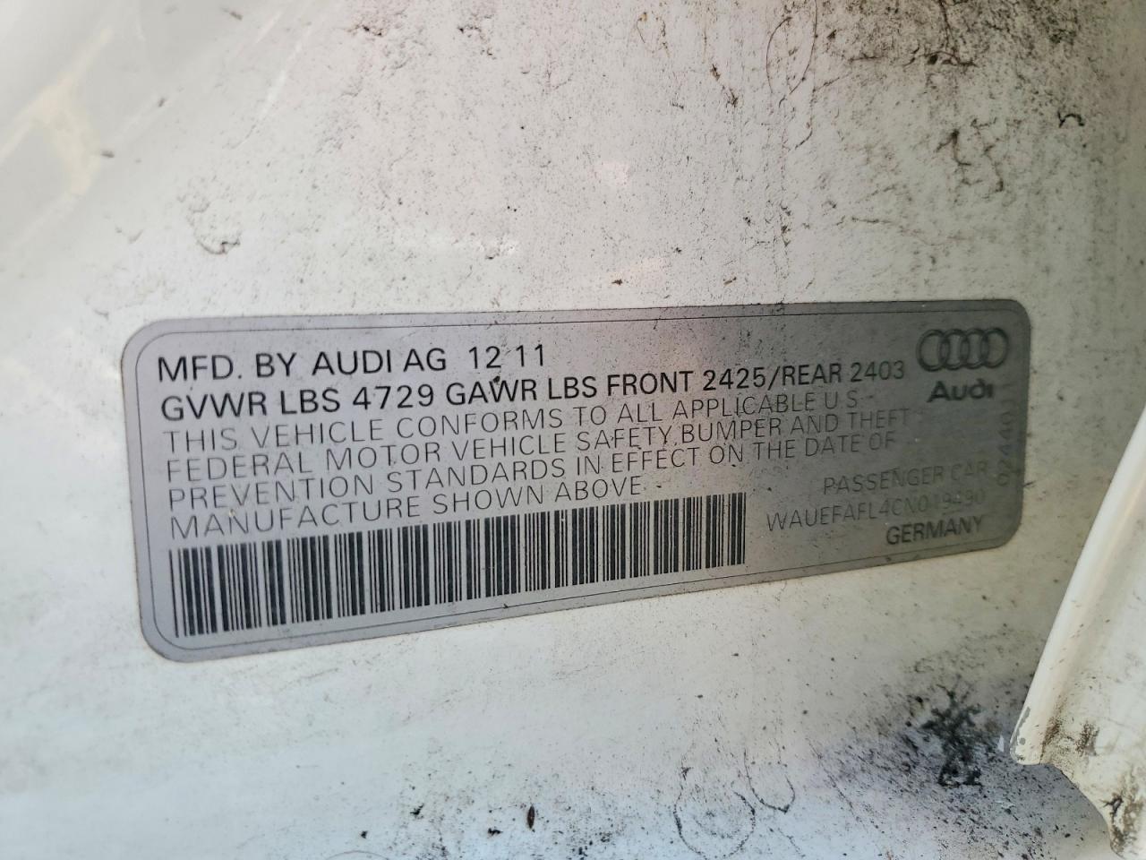 2012 AUDI A4 PREMIUM PLUS photo 12