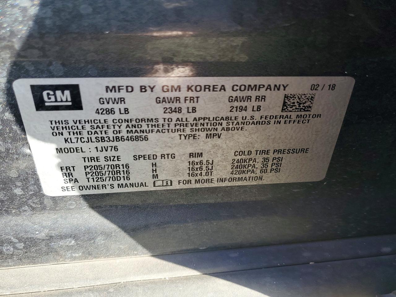 2018 CHEVROLET TRAX 1LT photo 13