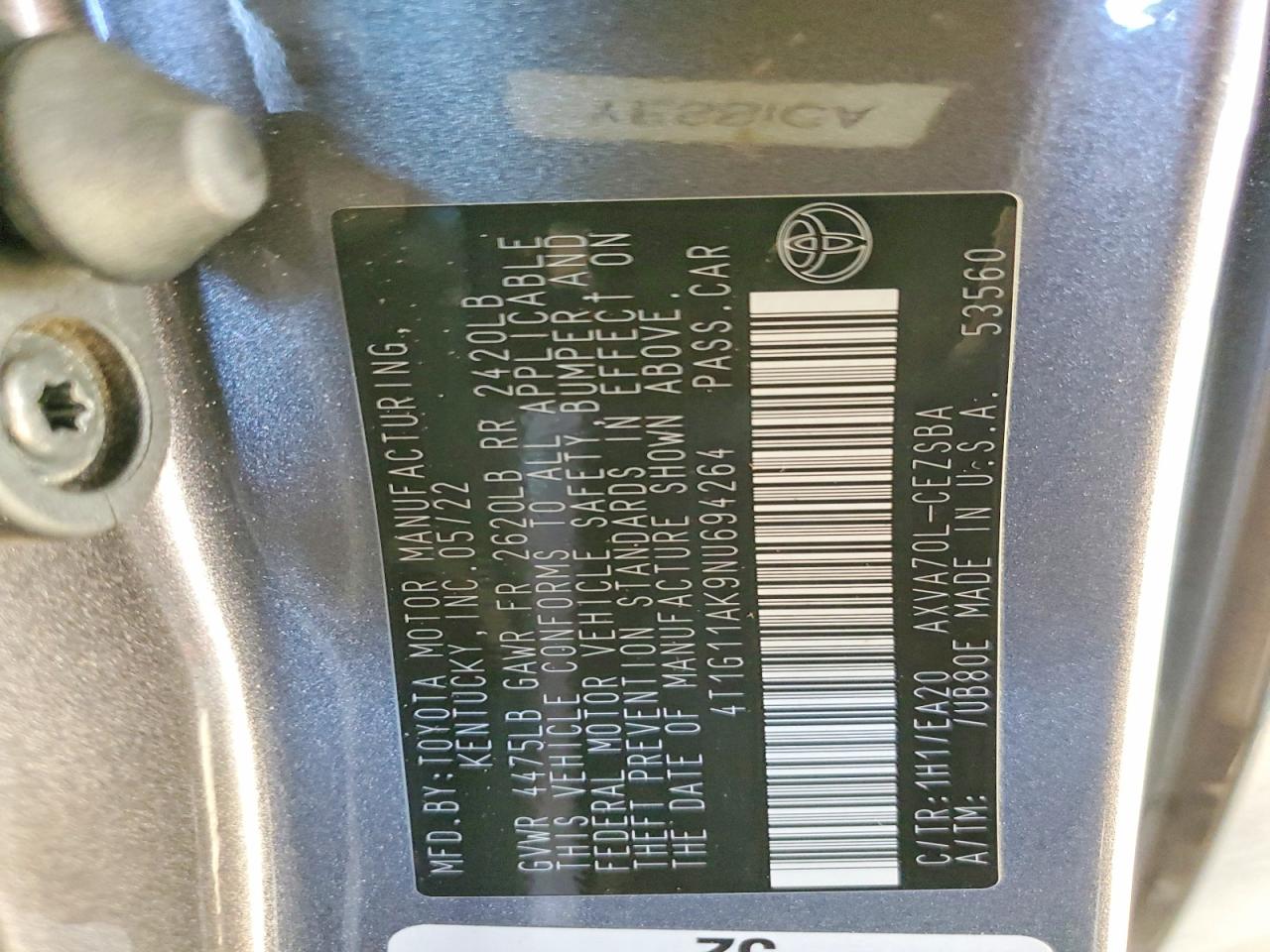 2022 TOYOTA CAMRY SE photo 23