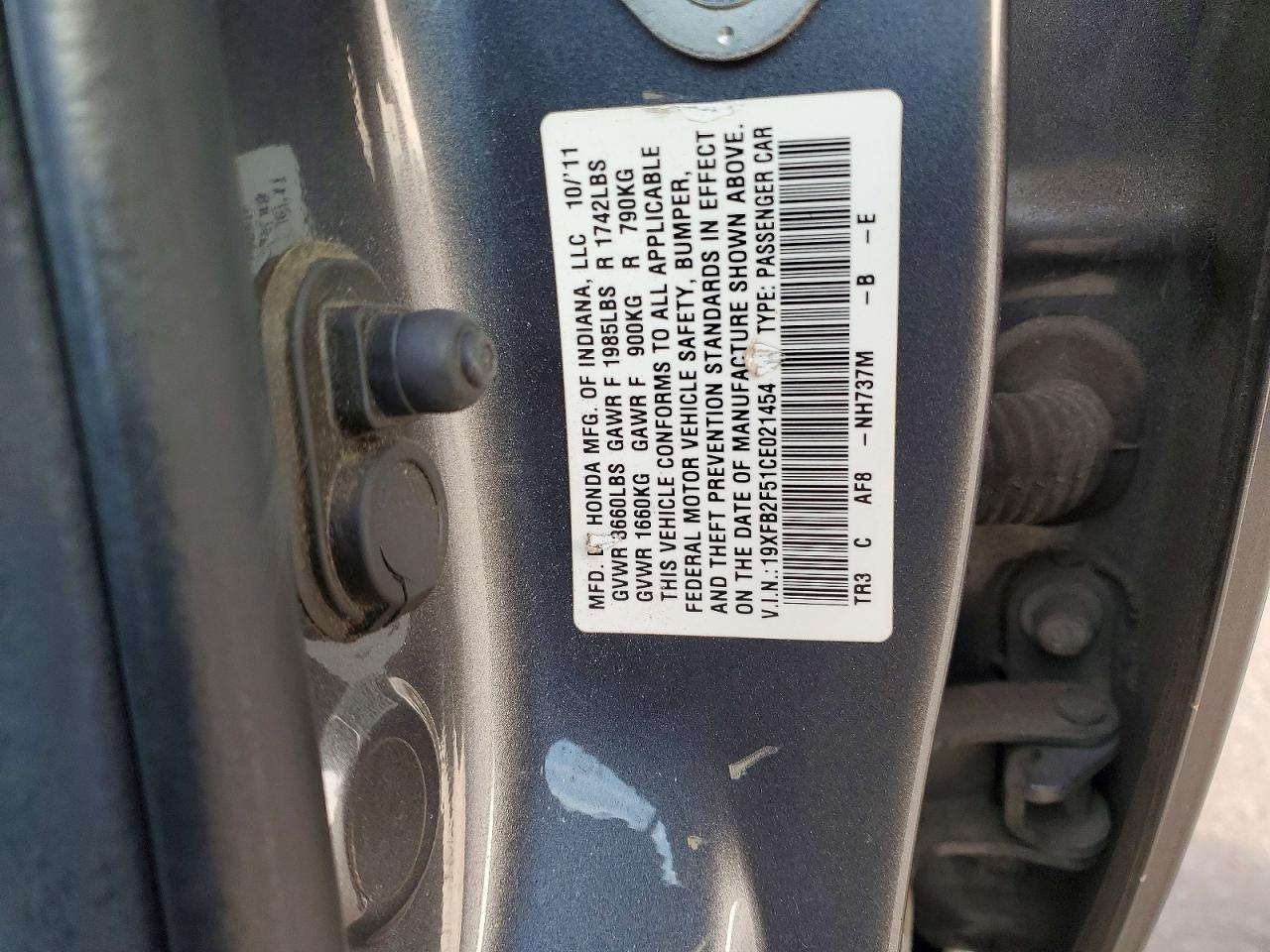 2012 HONDA CIVIC LX photo 34