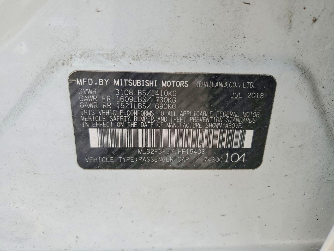 2018 MITSUBISHI MIRAGE photo 12