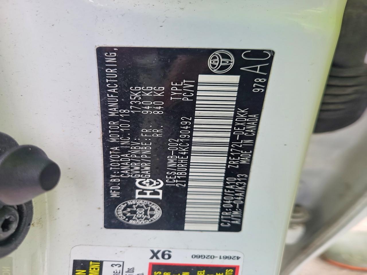 2019 TOYOTA COROLLA L photo 23