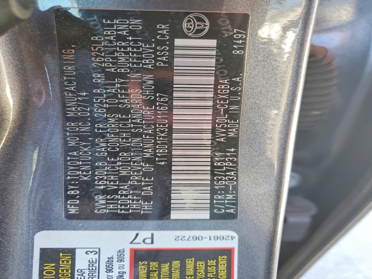 2014 TOYOTA CAMRY HYBRID photo 34