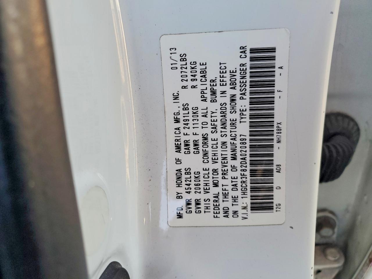 2013 HONDA ACCORD EXL photo 12