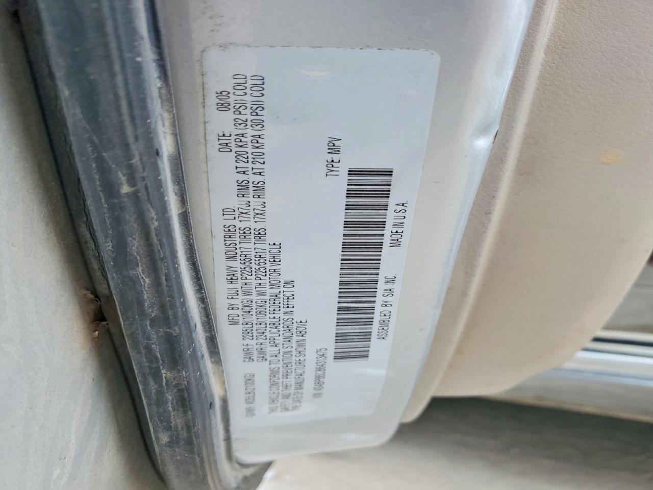 2006 SUBARU OUTBACK OUTBACK 3.0R LL BEAN photo 23