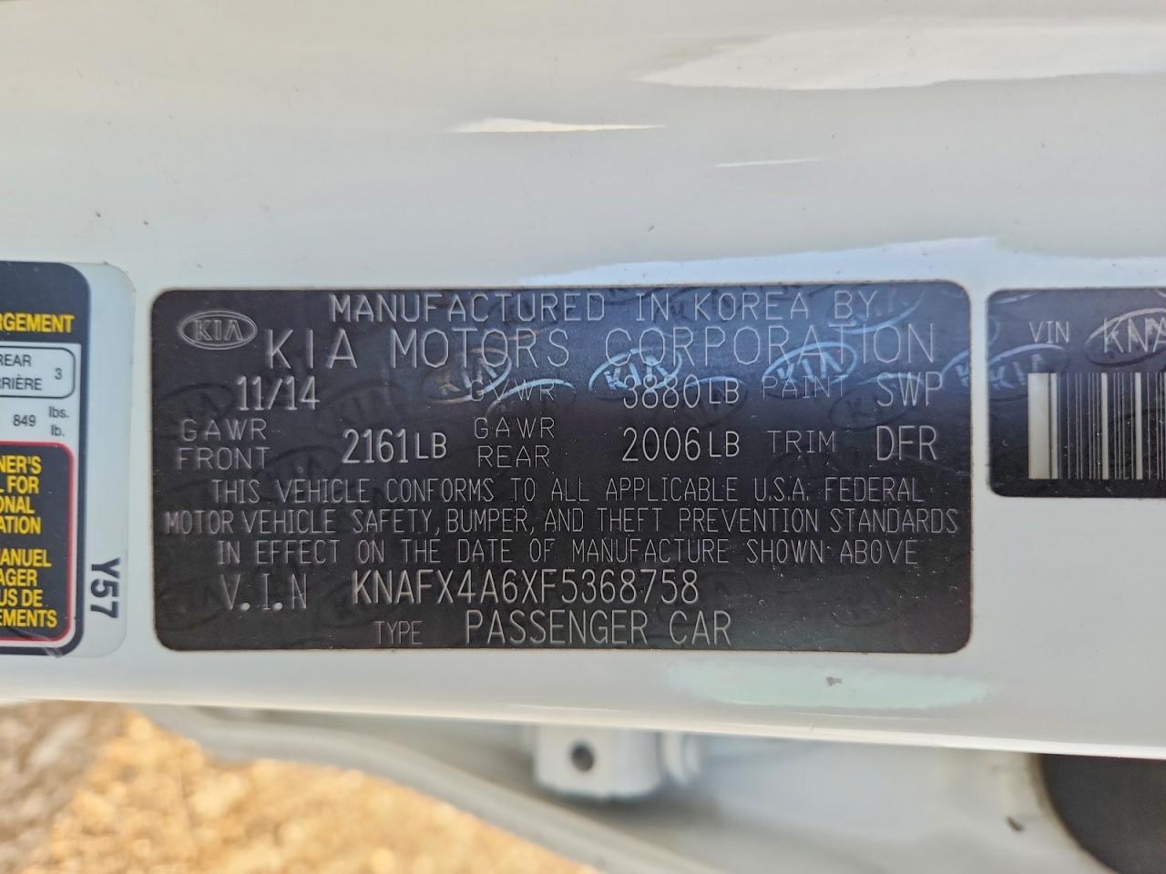 2015 KIA FORTE LX photo 34