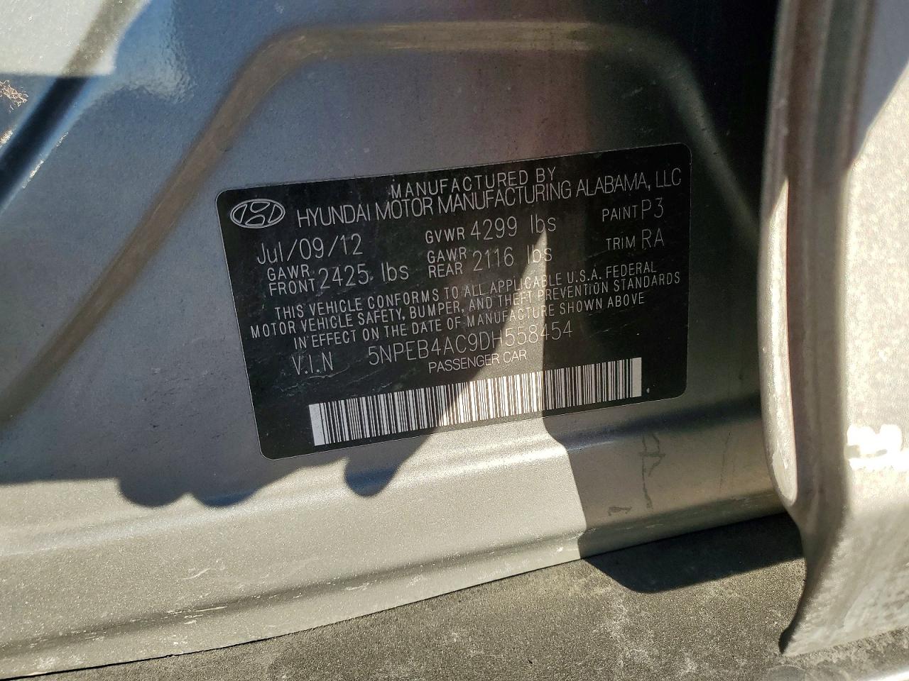 2013 HYUNDAI SONATA GLS photo 23