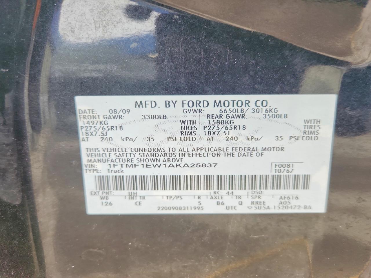 2010 FORD F150 photo 34