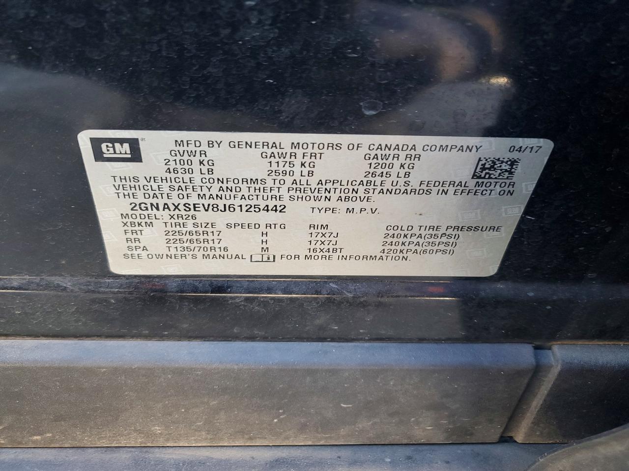 2018 CHEVROLET EQUINOX LT photo 37