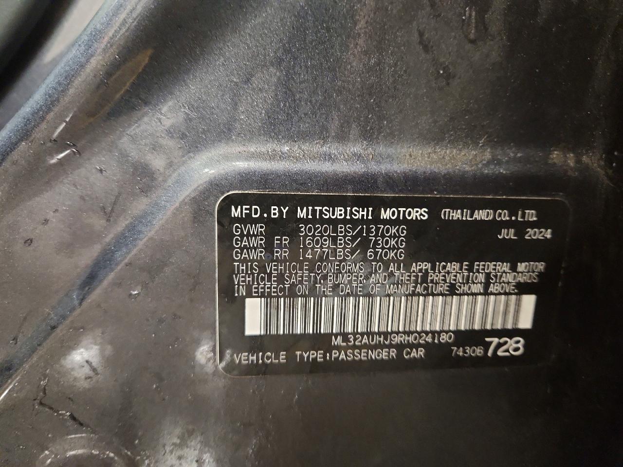 2024 MITSUBISHI MIRAGE ES photo 23