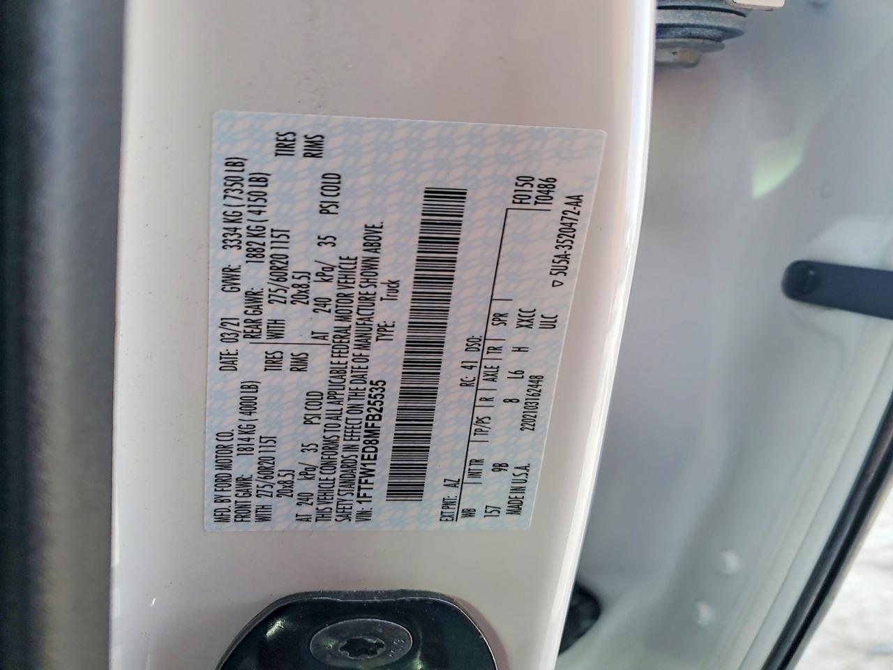 2021 FORD F150 SUPERCREW photo 23