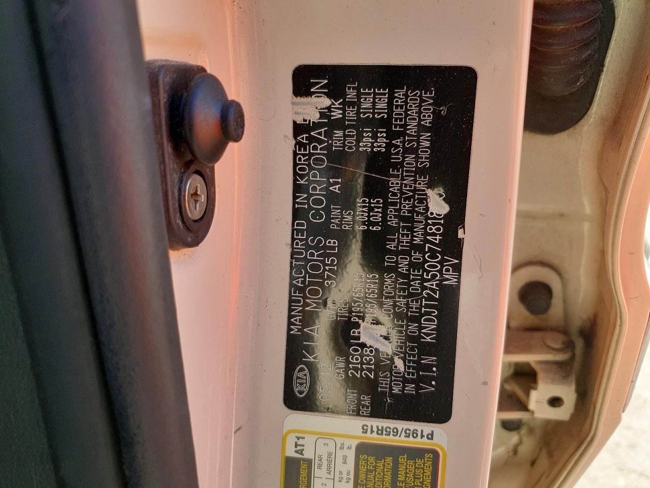 2012 KIA SOUL BASE photo 37