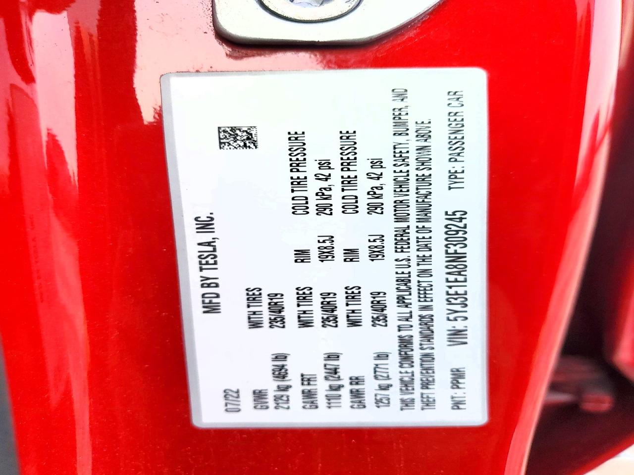 2022 TESLA MODEL 3 photo 23