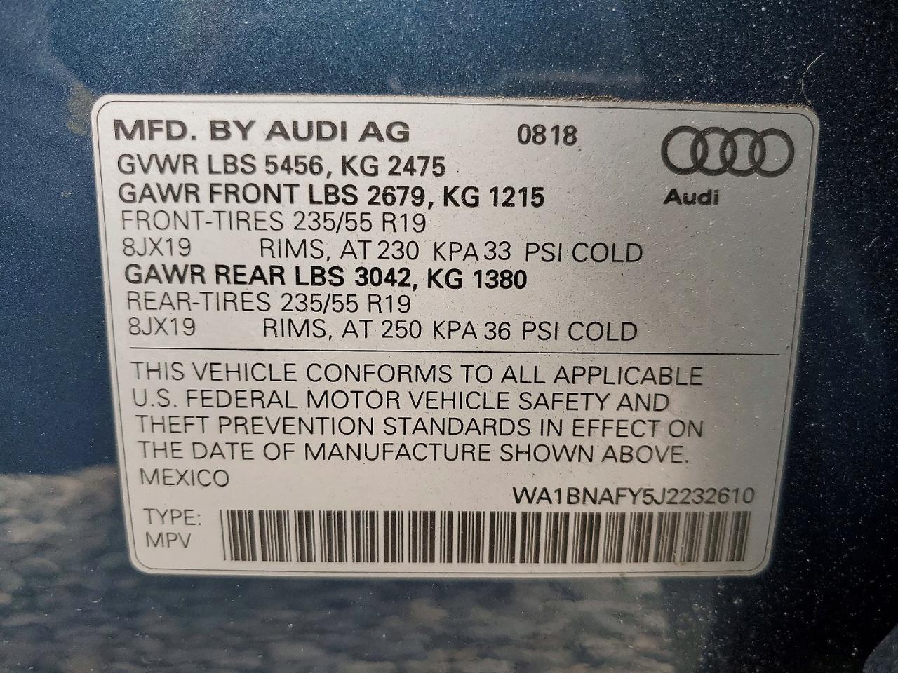 2018 AUDI Q5 PREMIUM PLUS photo 13