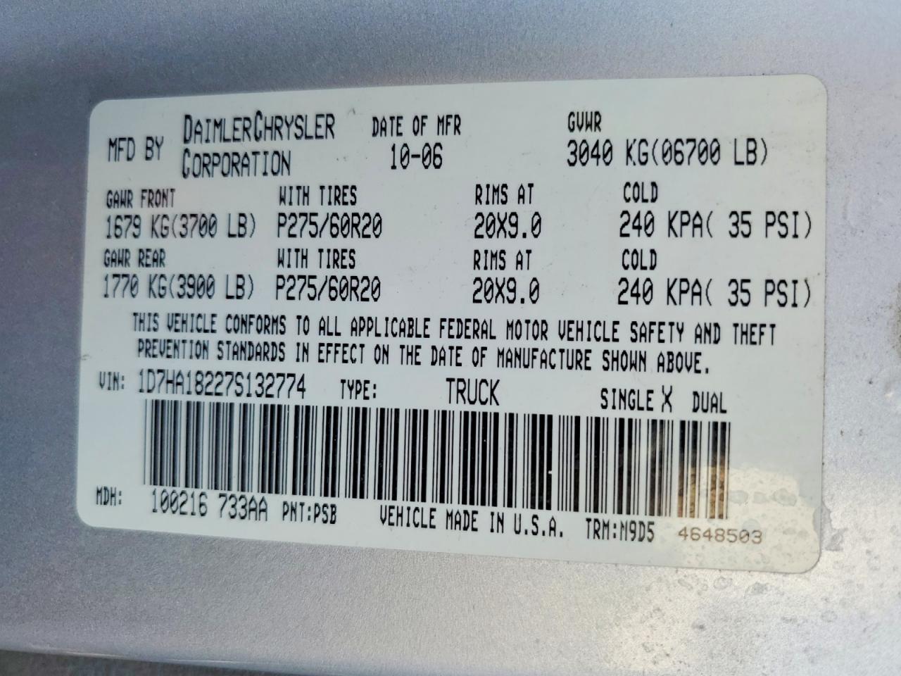 2007 DODGE RAM 1500 ST photo 12