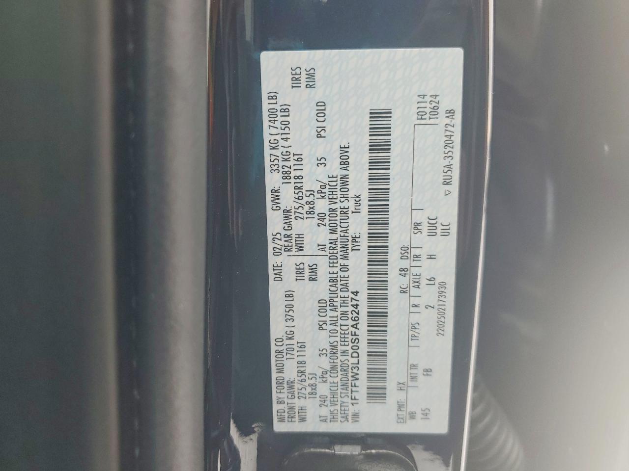 2025 FORD F150 XLT photo 12