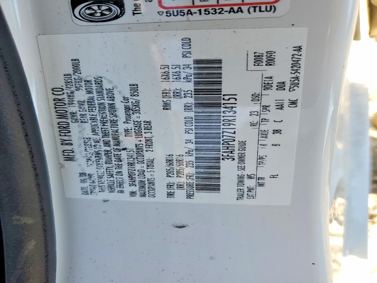 2009 FORD FUSION SE photo 12