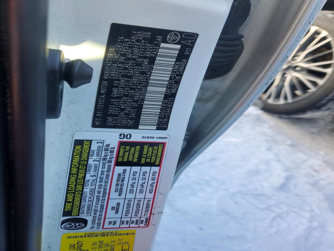 2015 TOYOTA COROLLA L photo 13