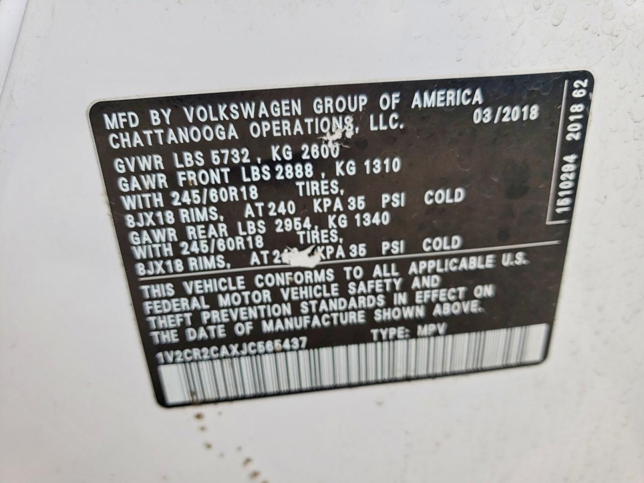 2018 VOLKSWAGEN ATLAS SE photo 37