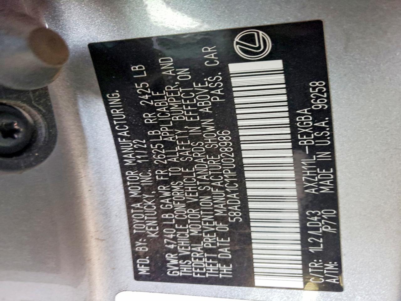 2023 LEXUS ES 300H BASE photo 12