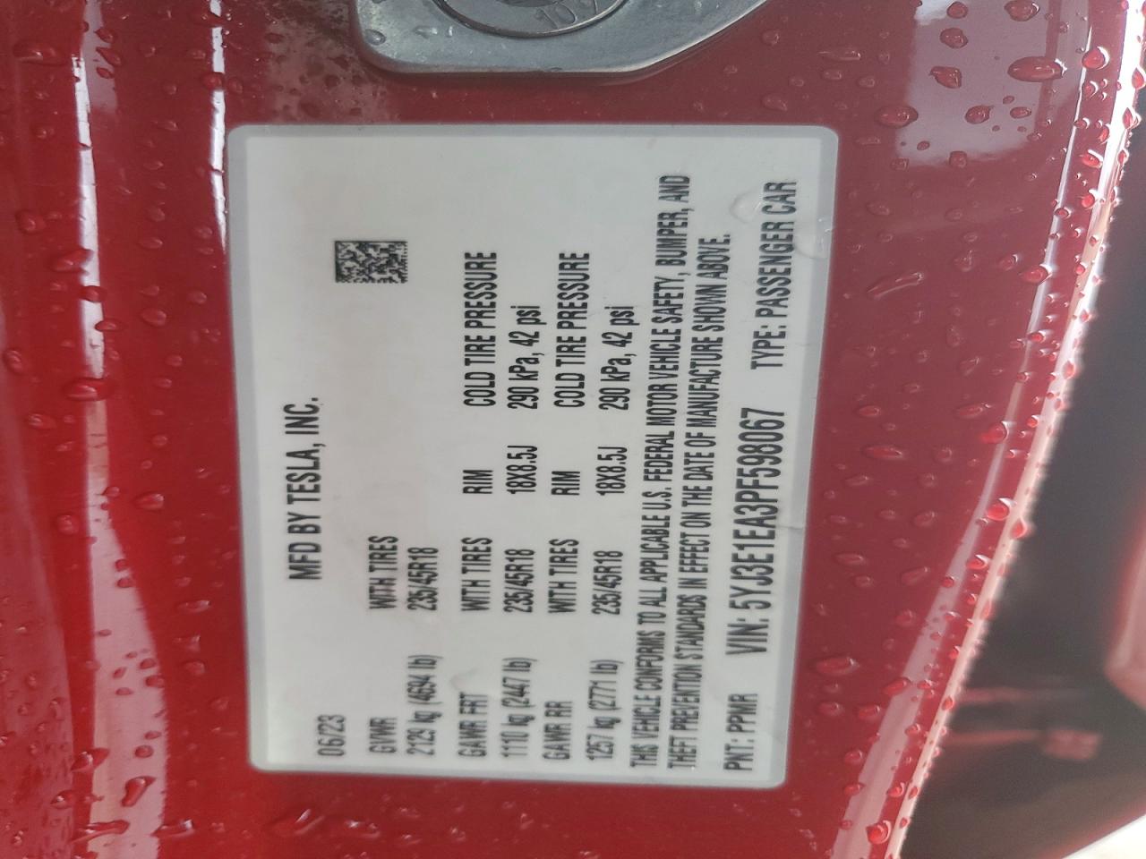 2023 TESLA MODEL 3 photo 12