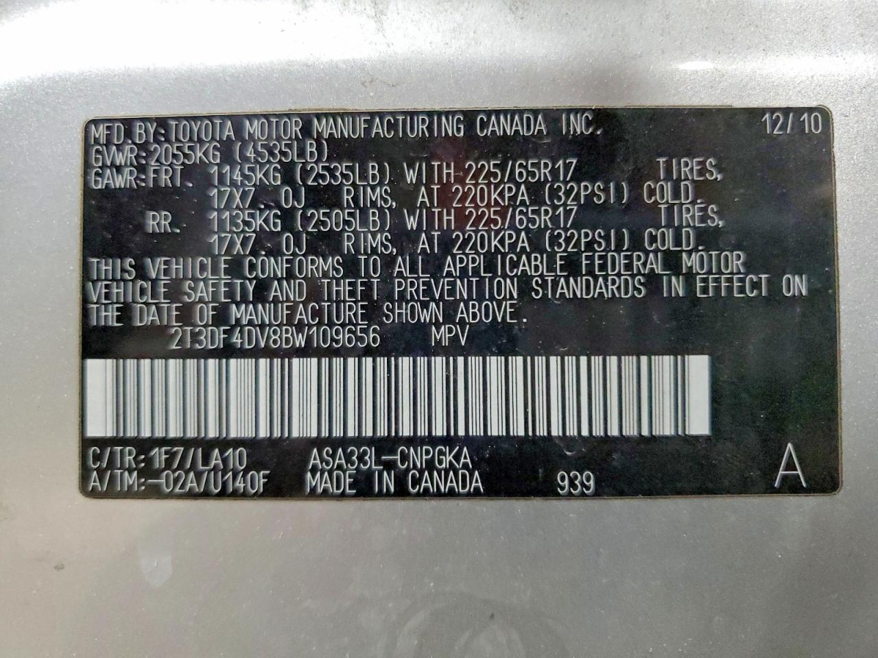 2011 TOYOTA RAV4 LIMITED photo 14