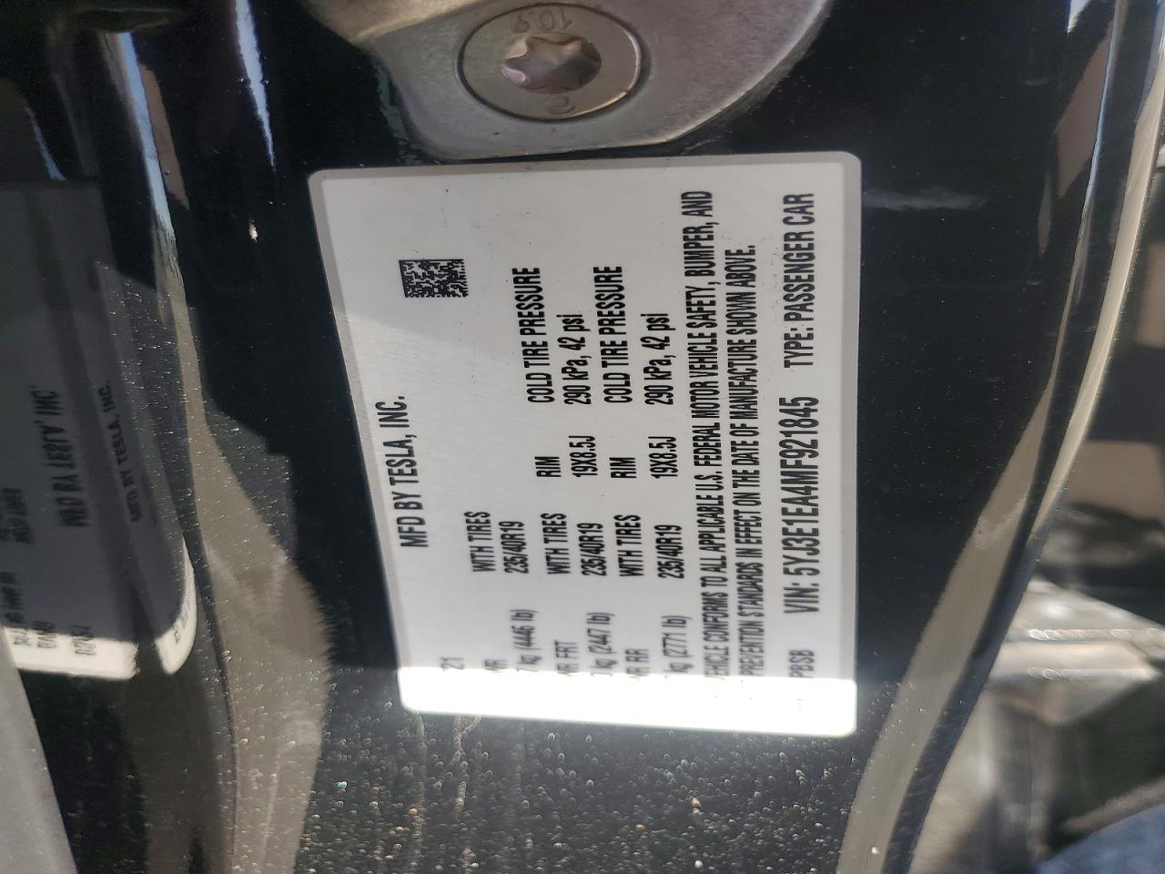 2021 TESLA MODEL 3 photo 25