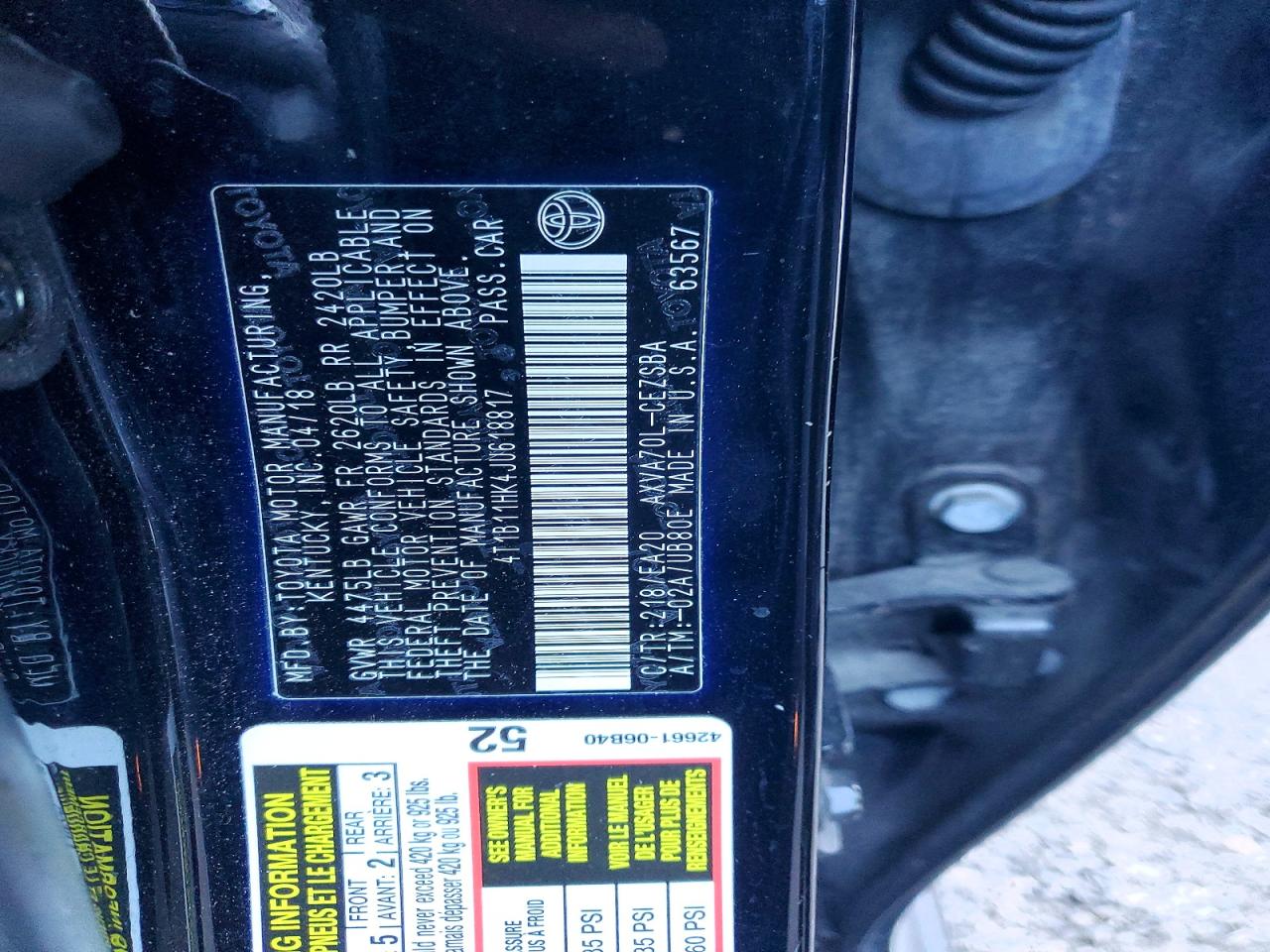 2018 TOYOTA CAMRY SE photo 12