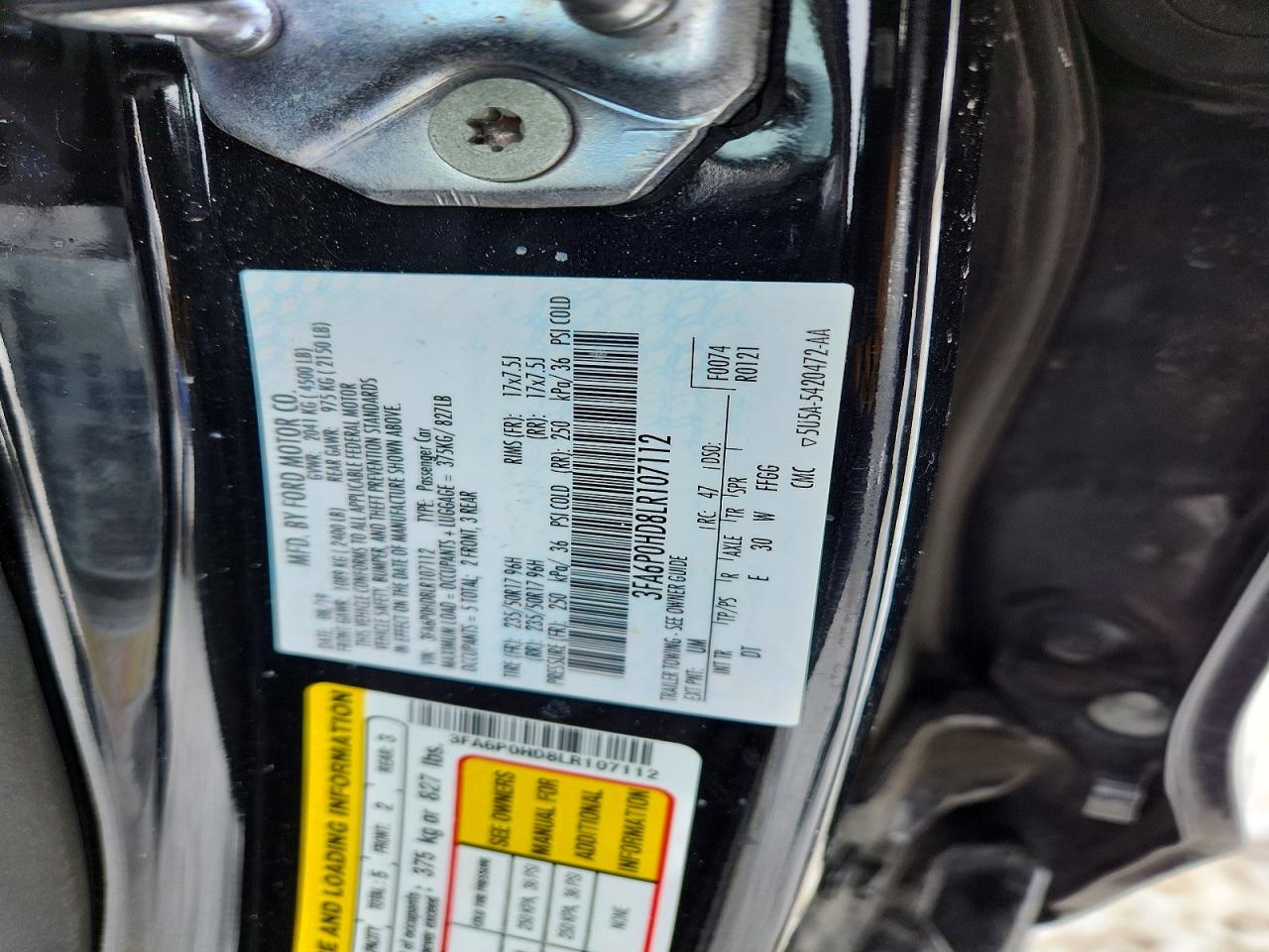 2020 FORD FUSION SE photo 34