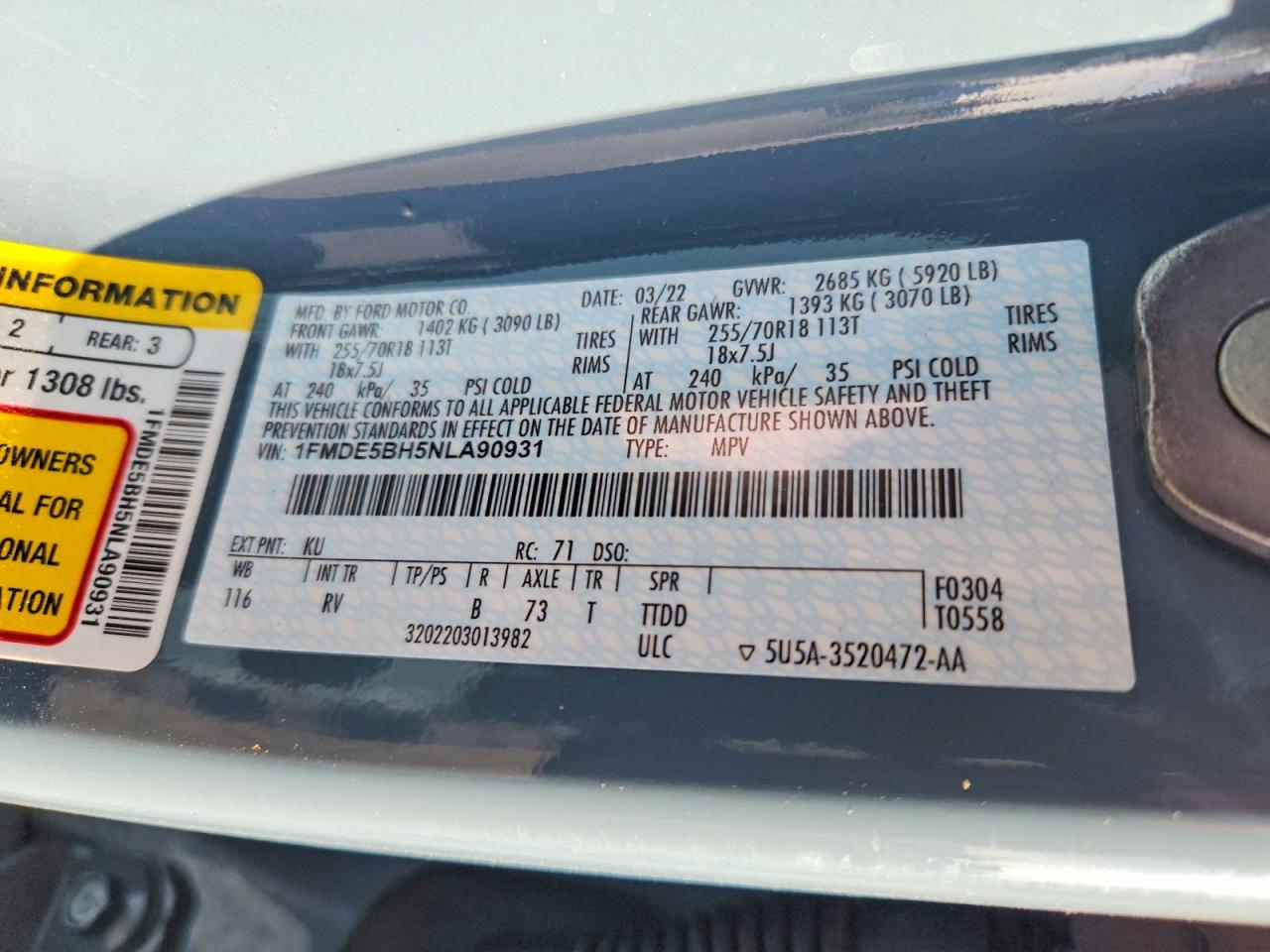 2022 FORD BRONCO BASE photo 23