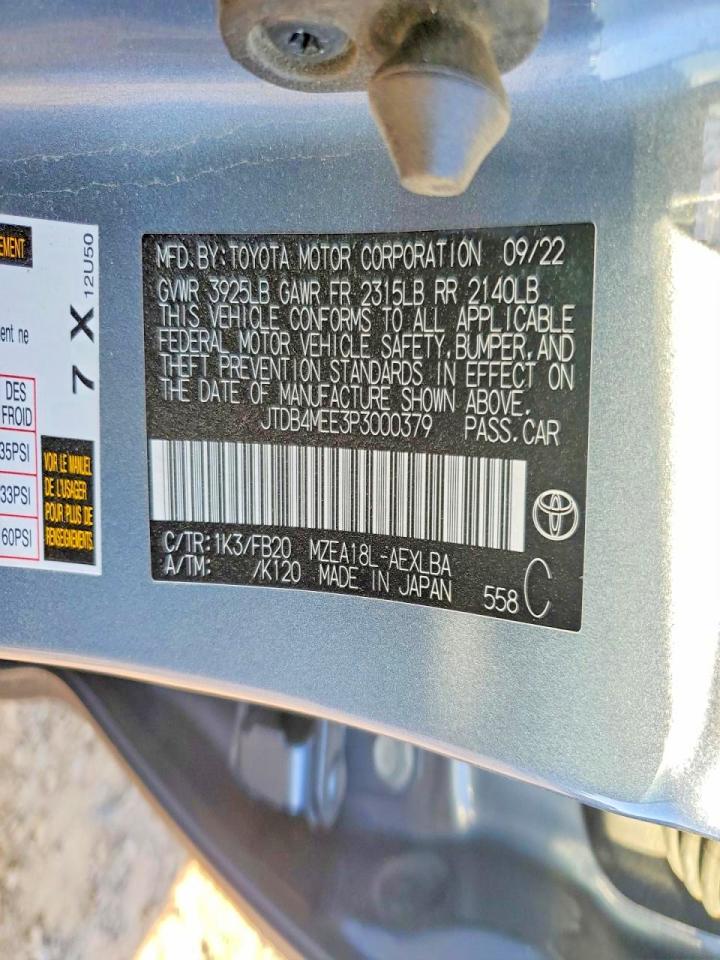 2023 TOYOTA COROLLA LE photo 12