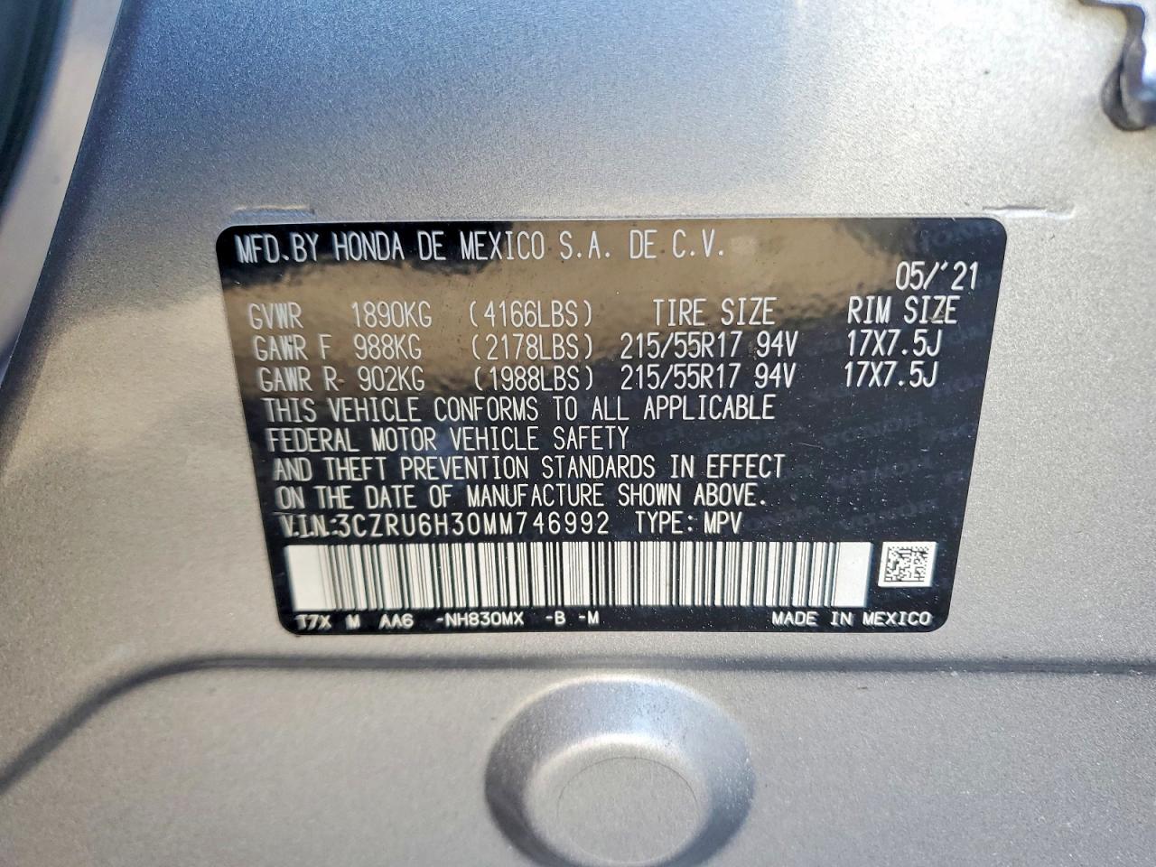2021 HONDA HR-V LX photo 40
