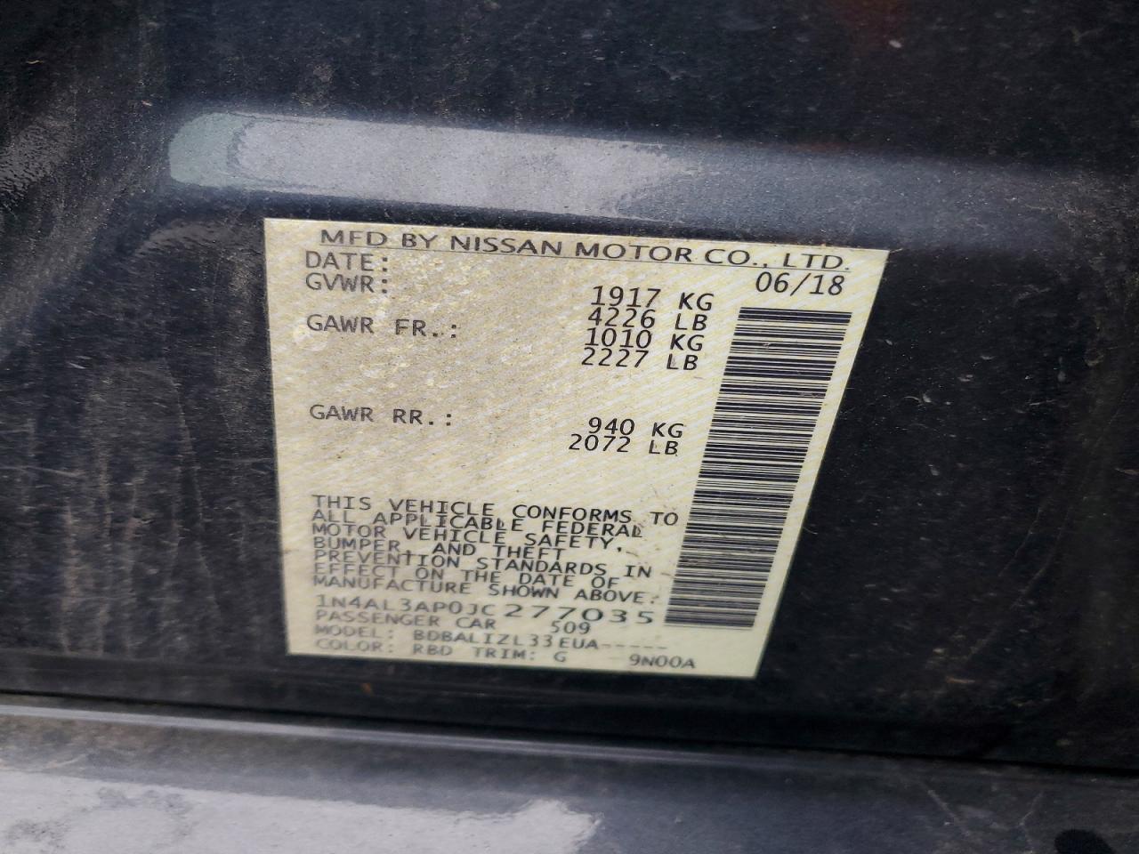 2018 NISSAN ALTIMA 2.5 photo 23