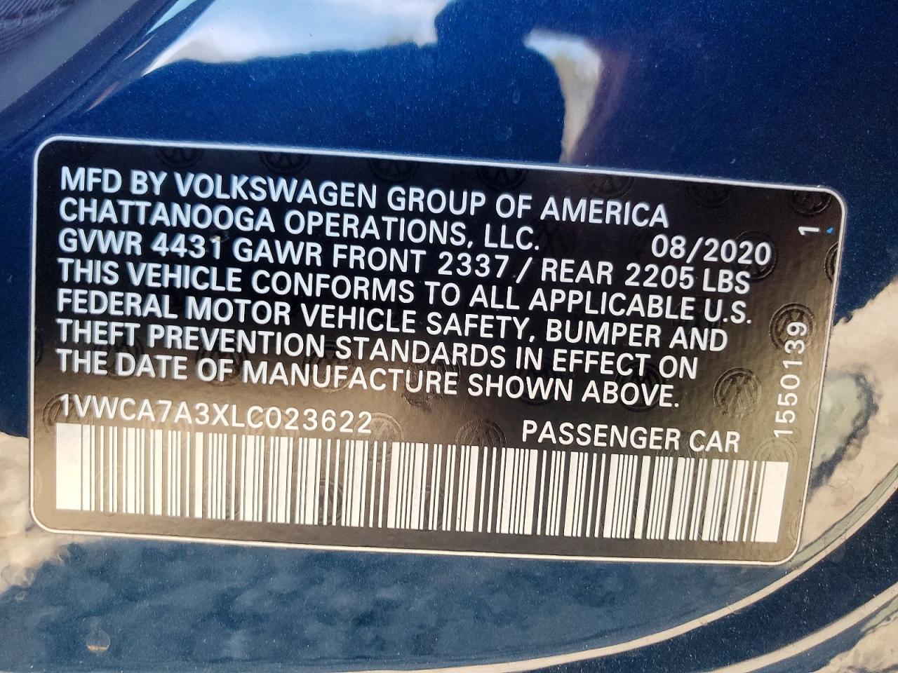 2020 VOLKSWAGEN PASSAT SEL photo 23
