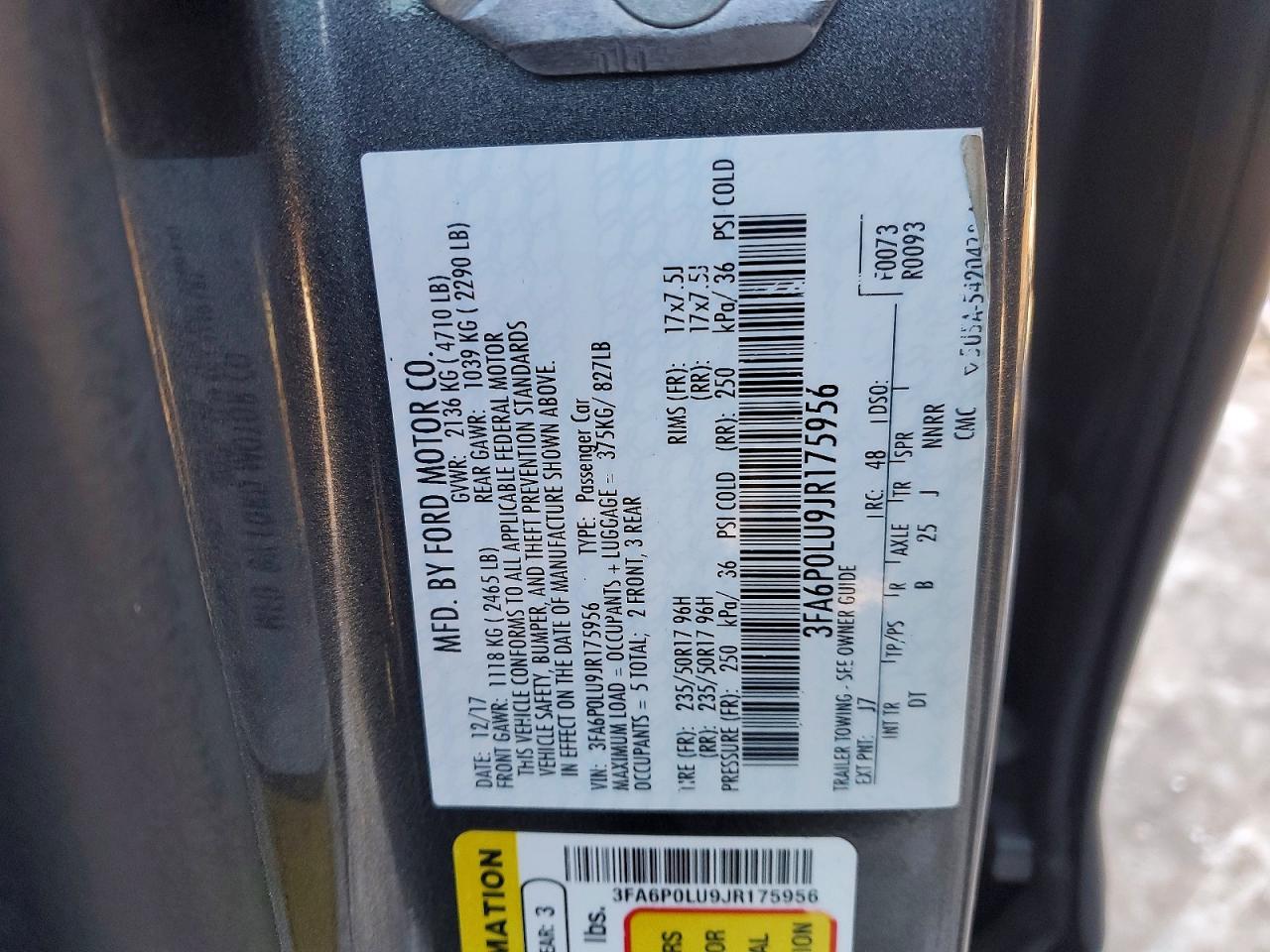 2018 FORD FUSION SE HYBRID photo 13