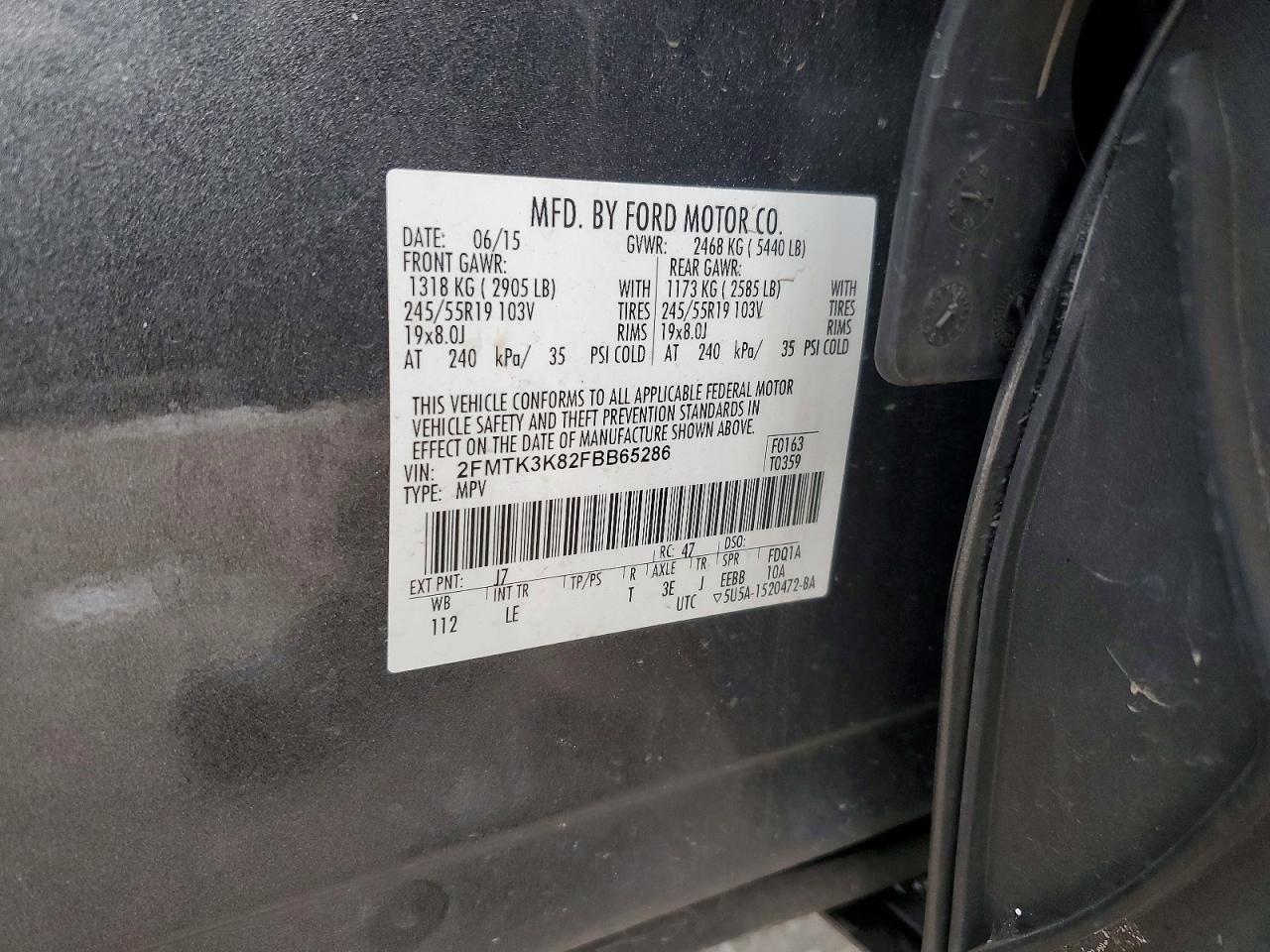 2015 FORD EDGE TITANIUM photo 13