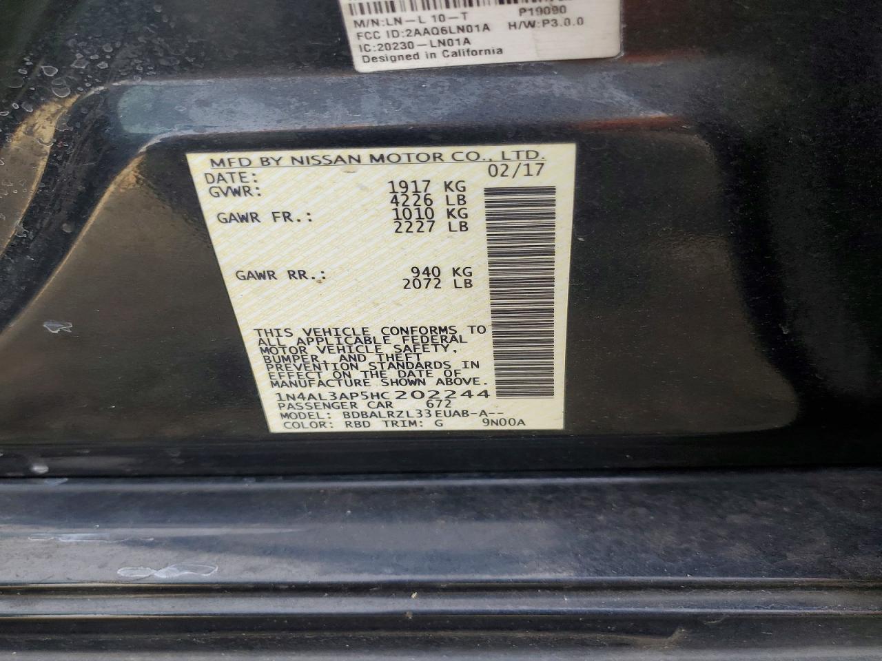 2017 NISSAN ALTIMA 2.5 photo 23
