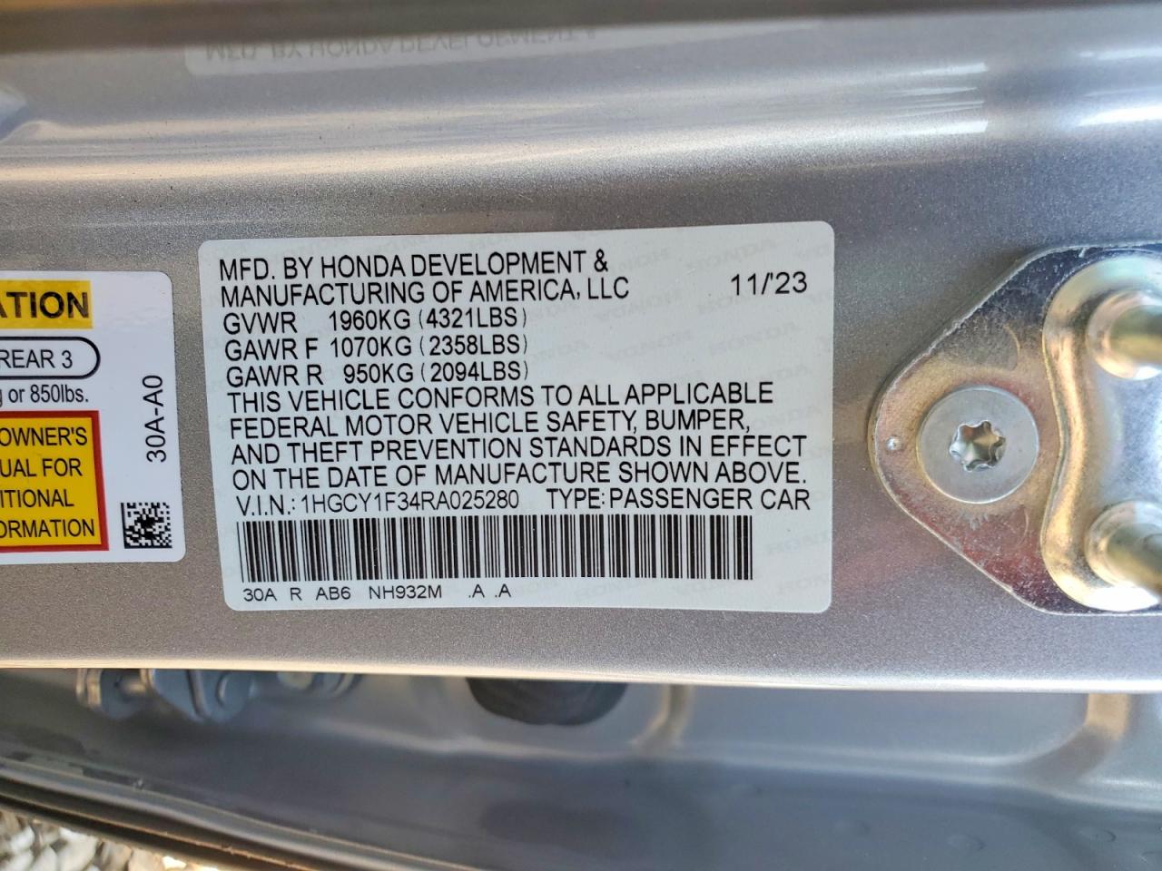 2024 HONDA ACCORD EX photo 25