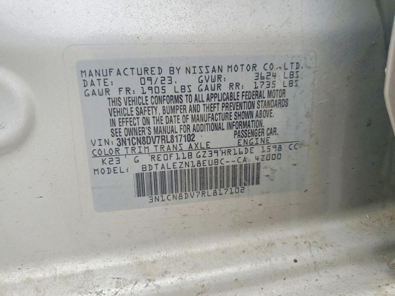 2024 NISSAN VERSA S photo 12