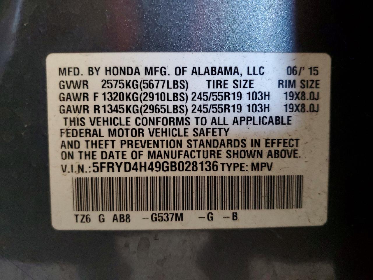 2016 ACURA MDX photo 12