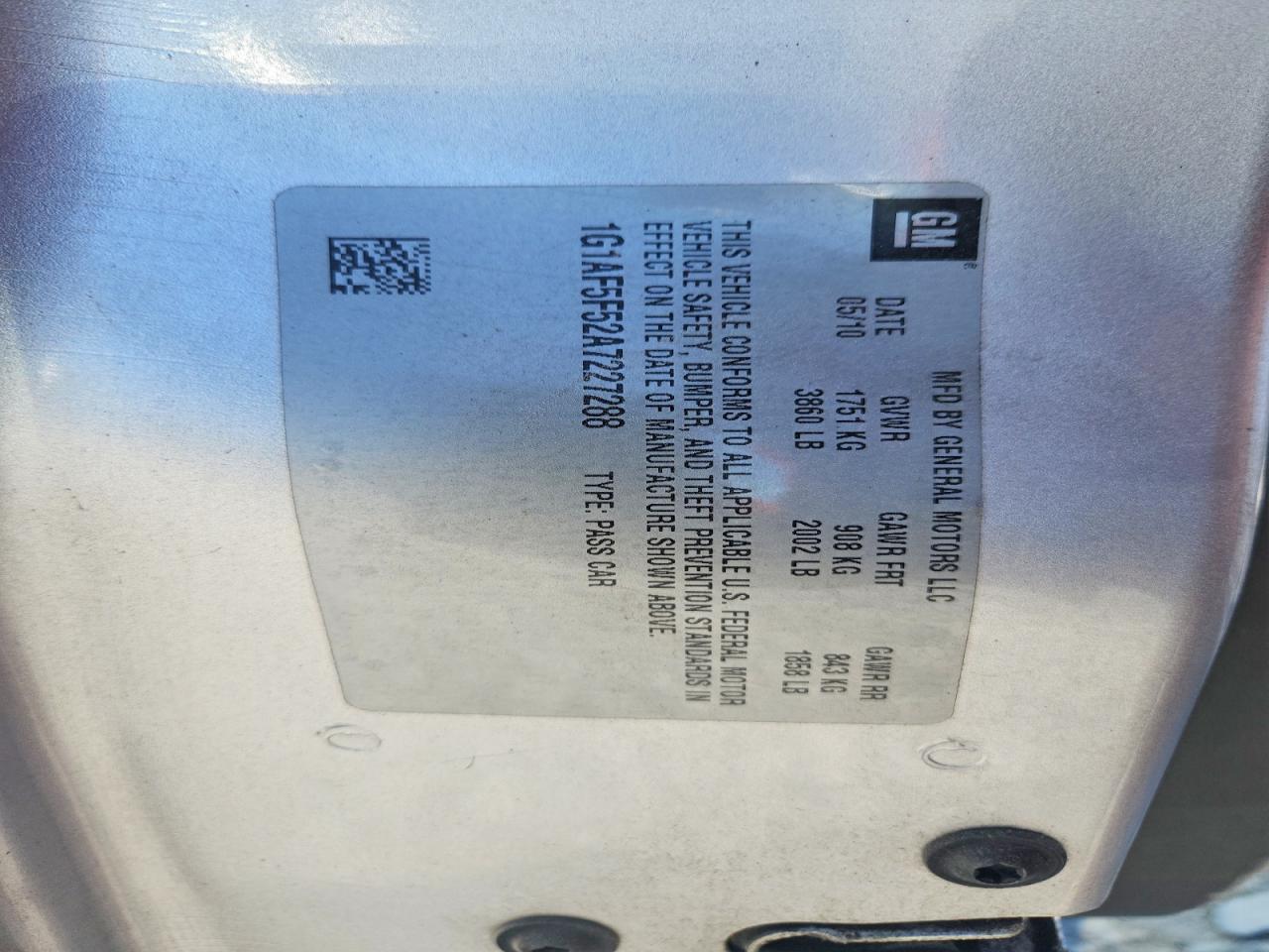 2010 CHEVROLET COBALT 2LT photo 13