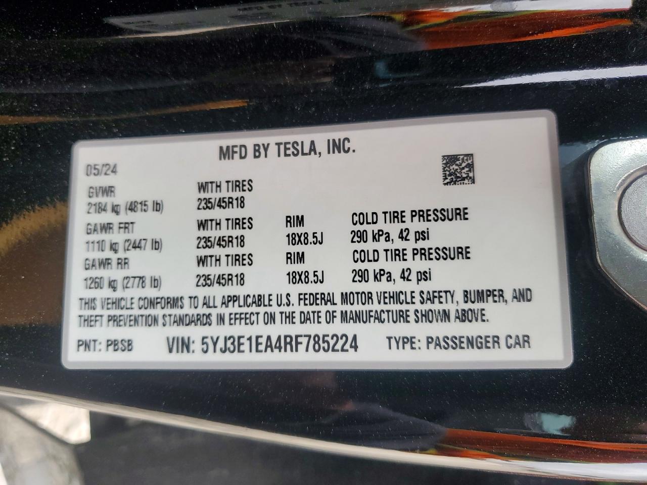 2024 TESLA MODEL 3 photo 23