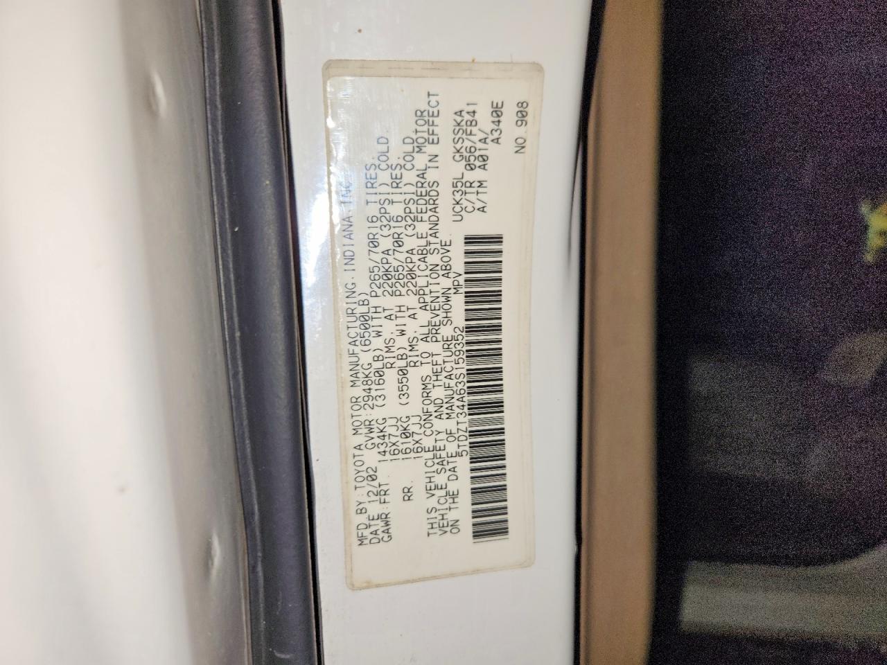 2003 TOYOTA SEQUOIA SR5 photo 40