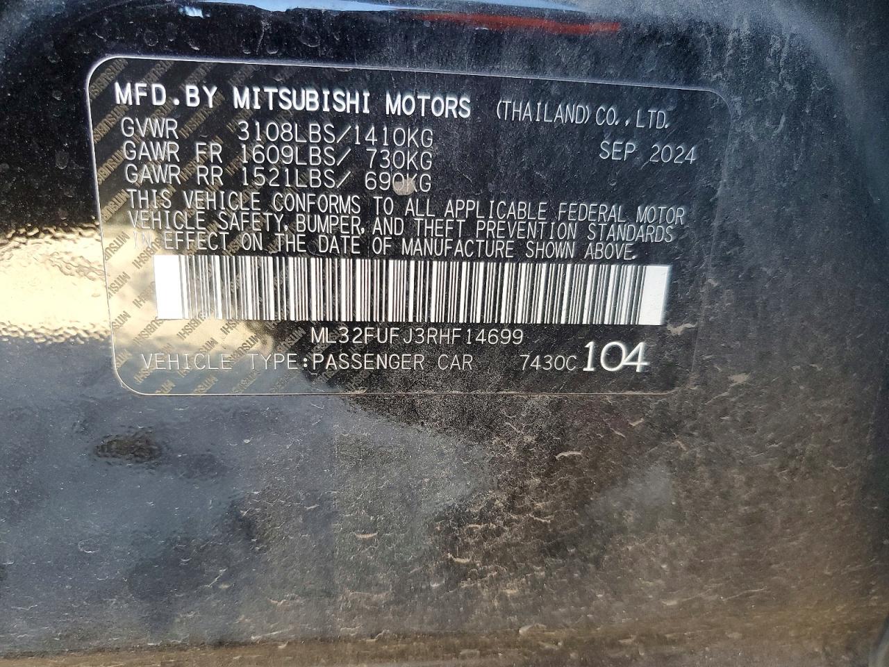 2024 MITSUBISHI MIRAGE photo 12