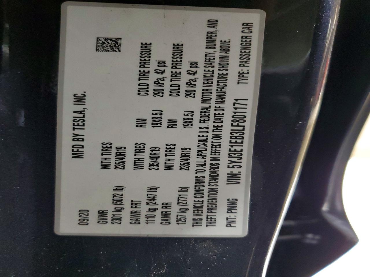 2020 TESLA MODEL 3 photo 27