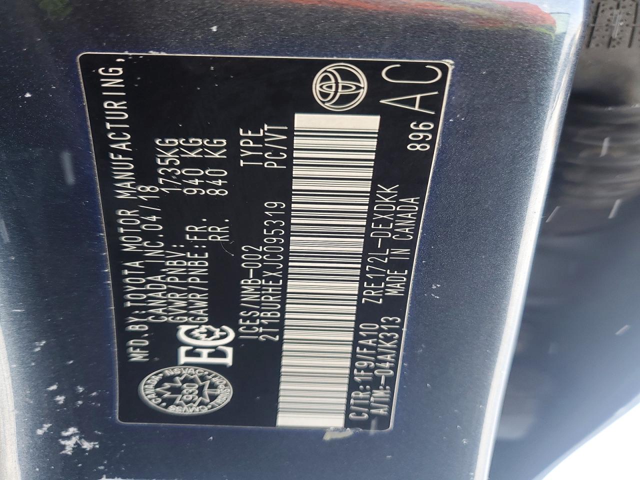 2018 TOYOTA COROLLA L photo 12