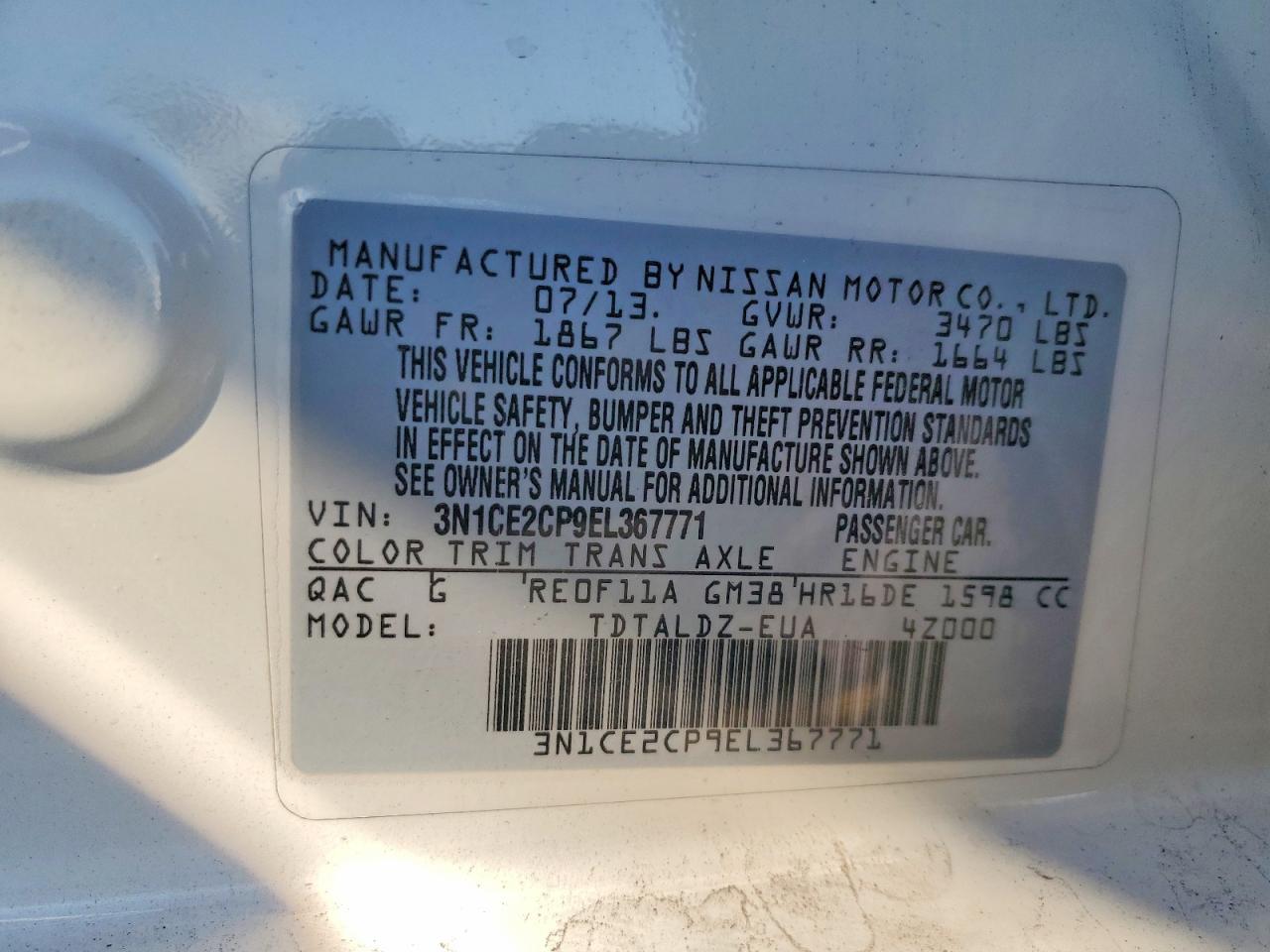 2014 NISSAN VERSA NOTE S photo 27
