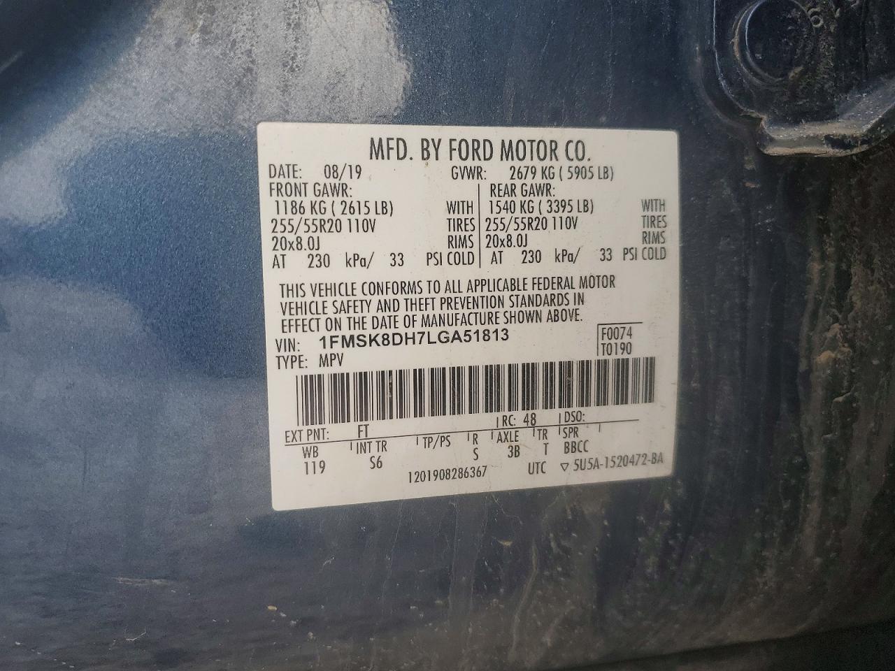 2020 FORD EXPLORER XLT photo 13