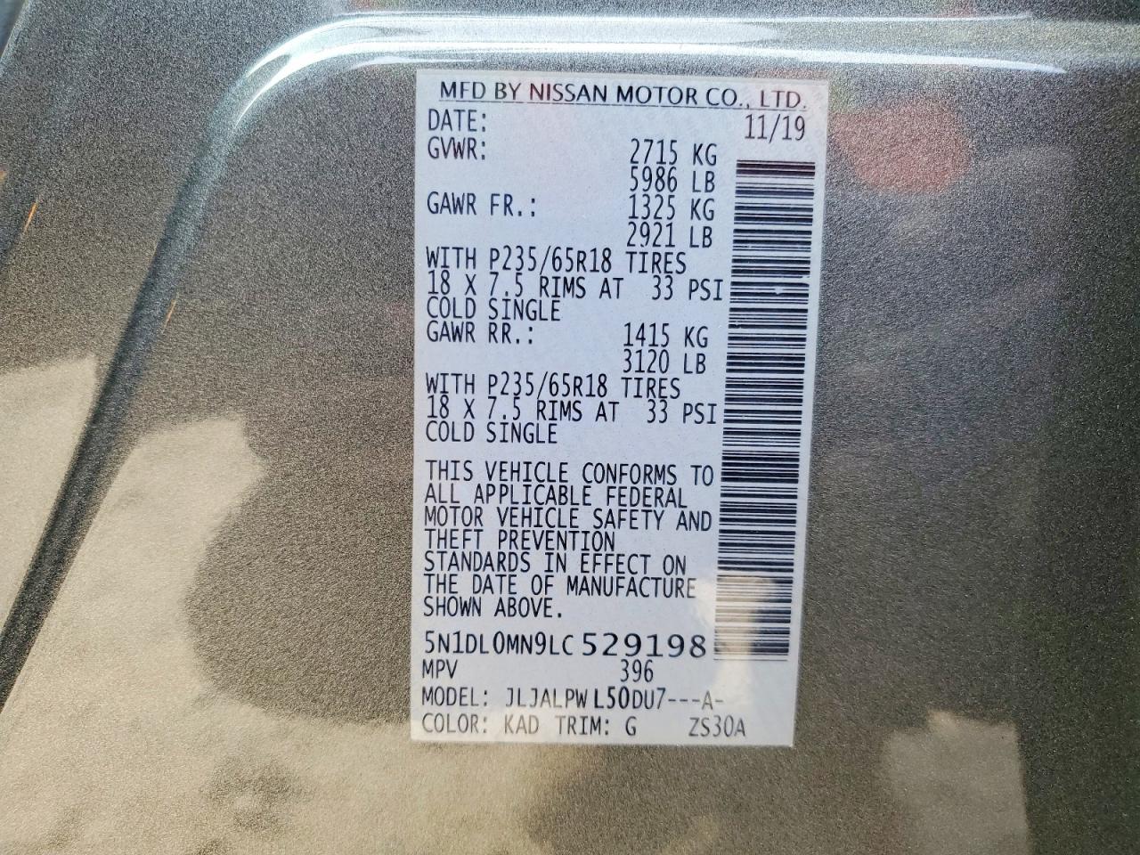 2020 INFINITI QX60 PURE photo 13